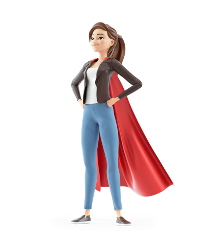 Mascot: mit rotem Cape